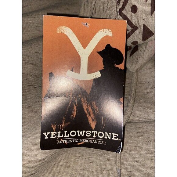 Yellowstone TV Series Women's Aztec Print Hooded Sweatshirt LARGE Tan Dutton NWT - Picture 7 of 10